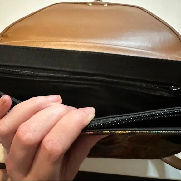 Vintage Abstract Aztec Tapestry Multicolor Patterned Women's Crossbody Clasp Bag - Picture 7 of 13